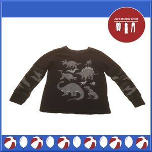 Boys Jumping Beans Black Long Sleeve Dinosaurs Tee
